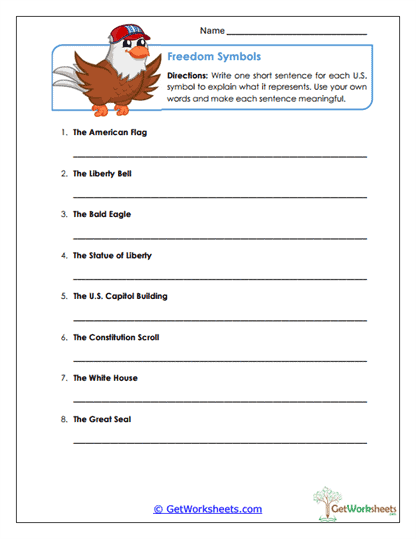 Freedom Symbols Worksheet