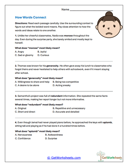 How Words Connect Worksheet