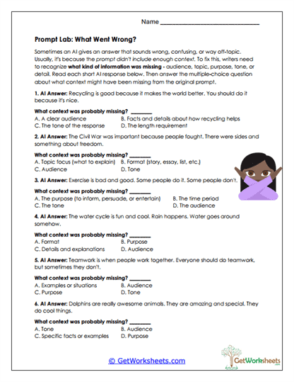Prompt Lab Analysis Worksheet