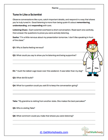Tune In Like a Scientist Worksheet