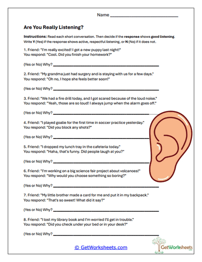 Are You Really Listening? Worksheet