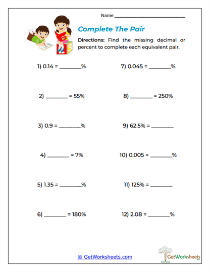 Complete The Pair Worksheet