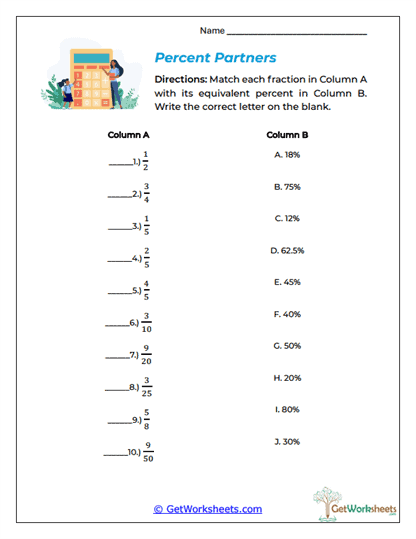 Percent Partners Worksheet