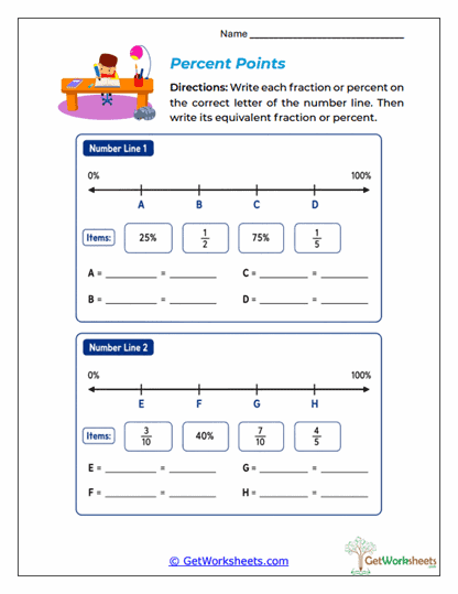 Percent Points Worksheet