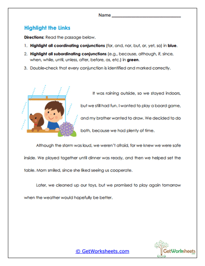 Highlight the Links Worksheet