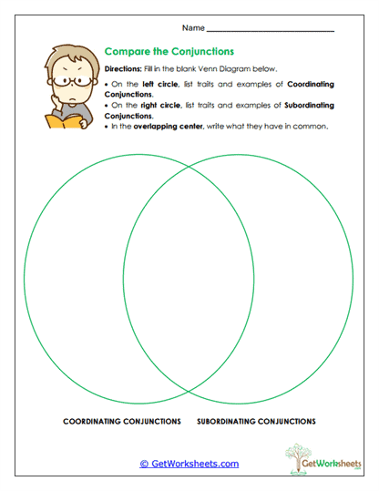 Compare the Conjunctions Worksheet