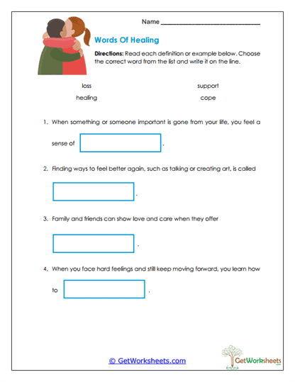 Words of Healing Worksheet