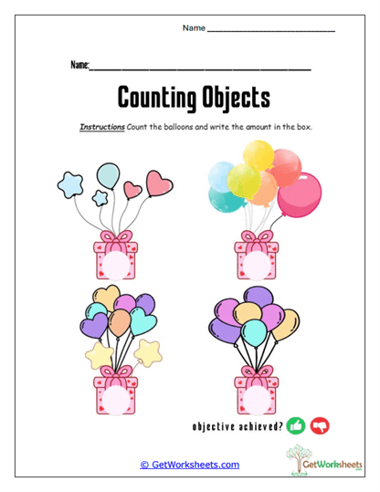 Counting Objects Worksheet