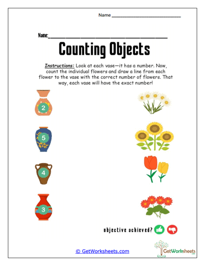 Flower Power Numbers Worksheet