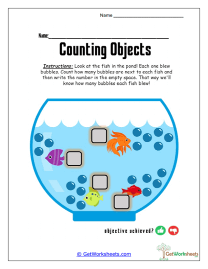 Fishy Bubble Count Worksheet