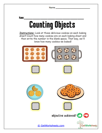 Cookie Counting Kitchen Worksheet