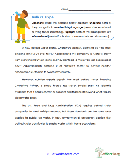 Truth vs. Hype Worksheet