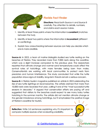 Source Comparison Worksheet