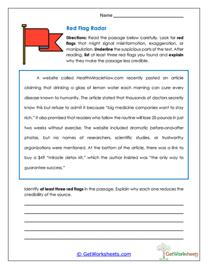 Red Flag Radar Worksheet