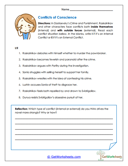 Internal vs. External Conflict Worksheet
