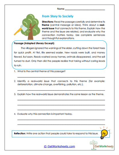 From Story to Society Worksheet