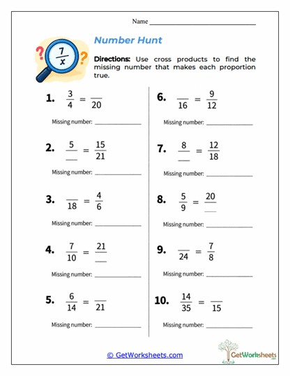 Number Hunt Worksheet