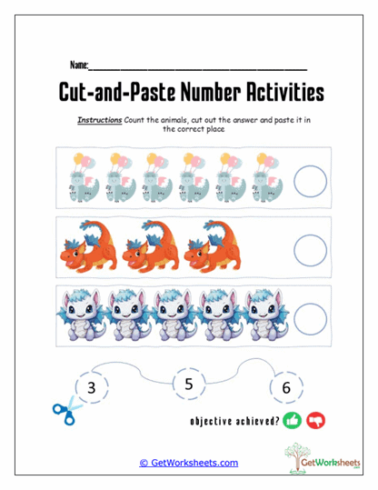Zoo Crew Count & Paste Worksheet