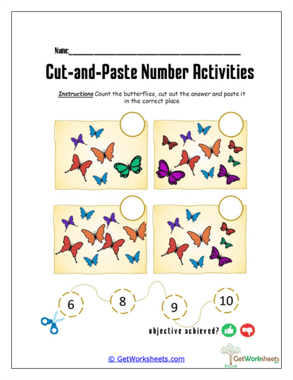 Butterfly Number Builder Worksheet