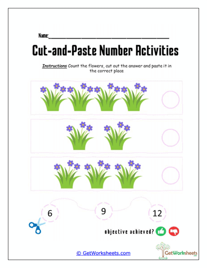 Garden Group Count & Paste Worksheet