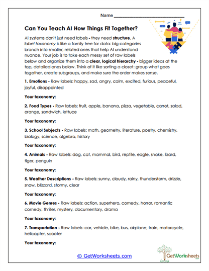 Label Taxonomy Builder Worksheet