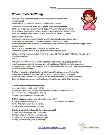 When Labels Go Wrong Worksheet