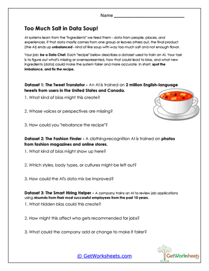 Data Soup Bias Hunt Worksheet