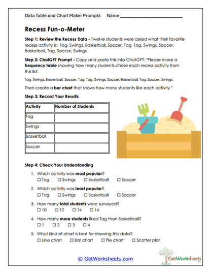 Recess Fun-o-Meter Worksheet