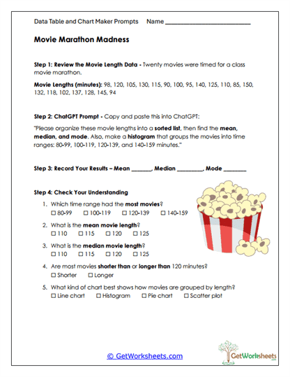 Movie Marathon Madness Worksheet