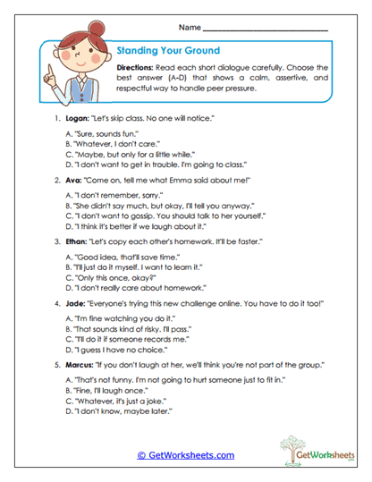 Standing Your Ground Worksheet