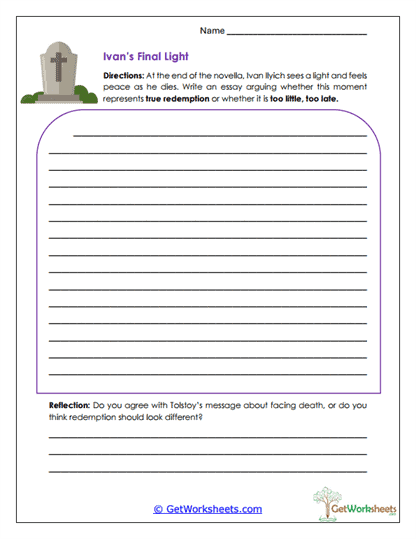 Major Themes in Ivan Ilyich Worksheet