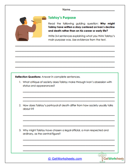 Tolstoy's Purpose Worksheet
