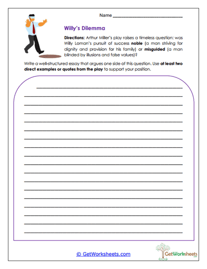 Willy's Argument Worksheet