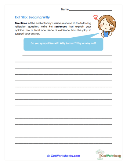 Judging Willy Worksheet