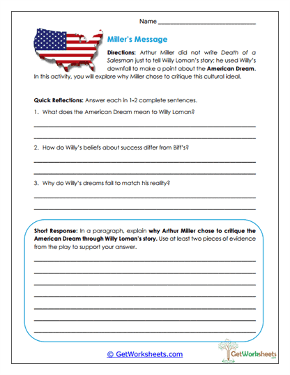 American Dream Message Worksheet