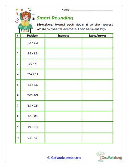 Smart Rounding Worksheet