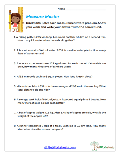 Measure Master Worksheet