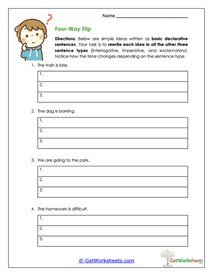 Four-Way Flip Worksheet