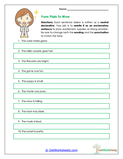 From Plain to Wow Worksheet