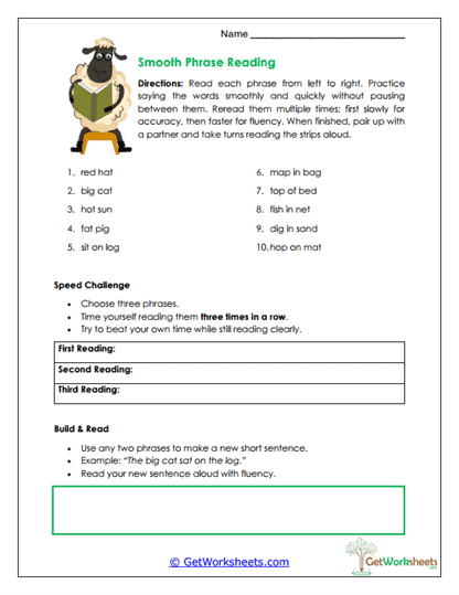 Smooth Phrase Worksheet