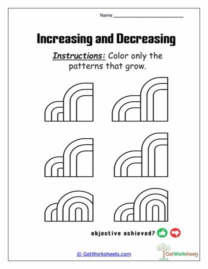Growing Rainbow Shapes Worksheet