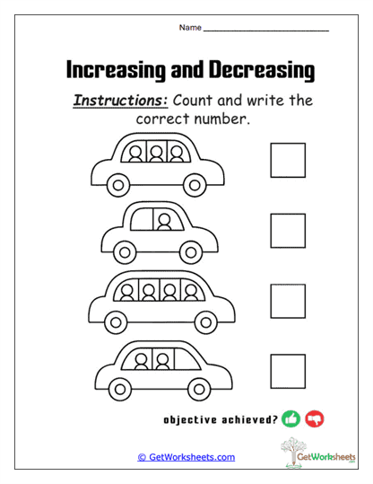 Passenger Count Cars Worksheet