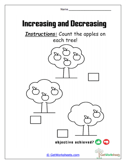 Apple Tree Quantity Check Worksheet