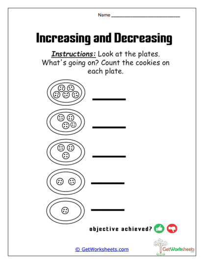 Cookie Plate Countdown Worksheet