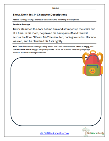 Show, Don't Tell Worksheet