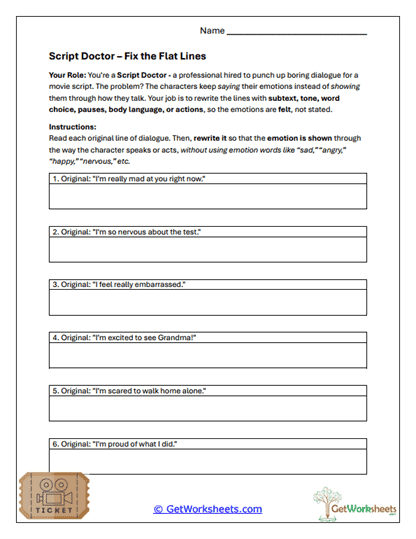 Fix the Flat Lines Worksheet