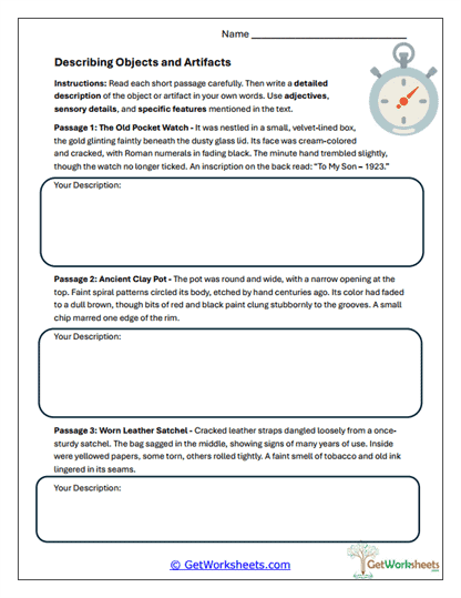 Analyze Passages Worksheet