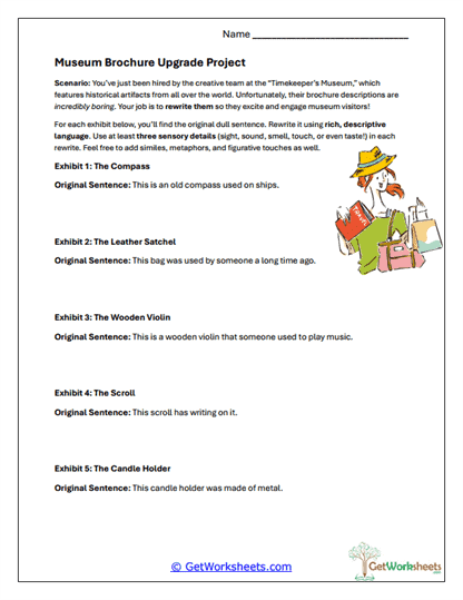 Museum Brochure Upgrade Project Worksheet