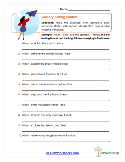 Describing Places (Real and Imaginary) Worksheets