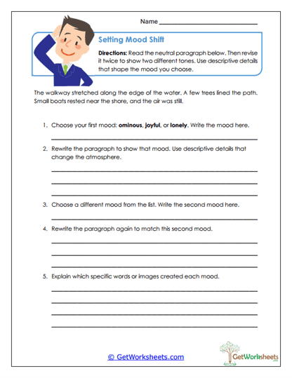 Setting Mood Shift Worksheet